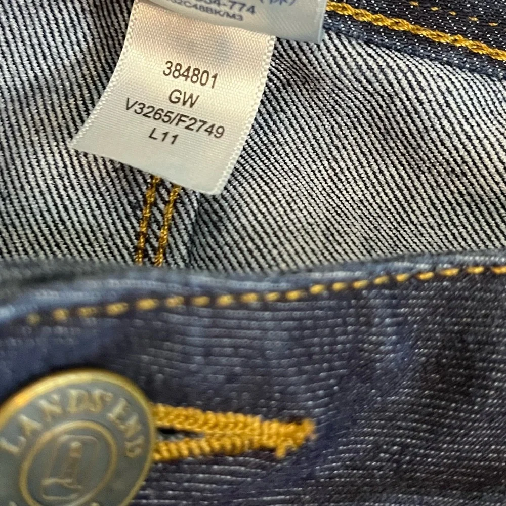 Lands End Womens 12 Dark Wash Slim Straight Fall Winter Denim Casual City Jeans - Picture 7 of 9